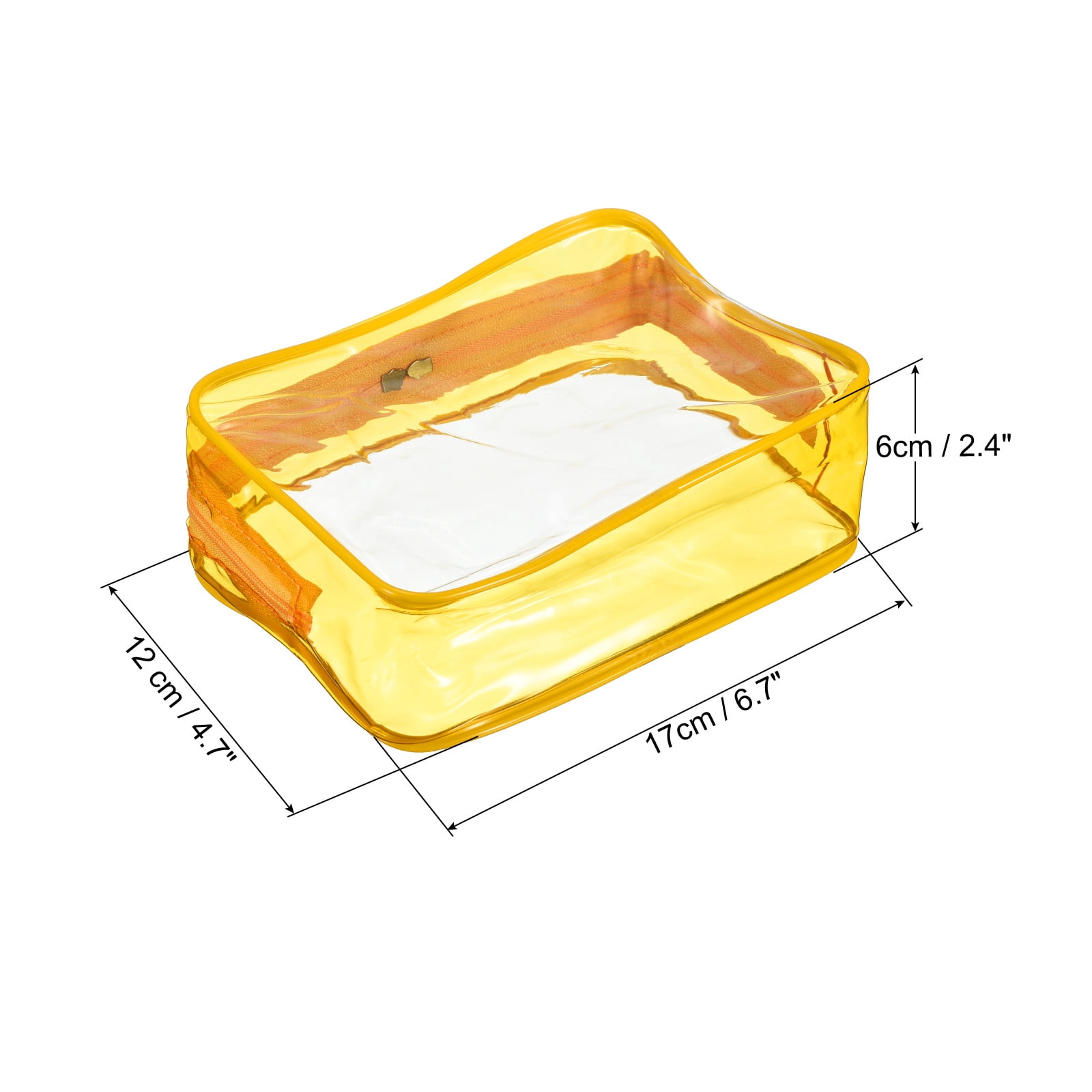 Unique Bargains 6.7'x2.4'x4.7' PVC Clear Travel Toiletry Bags