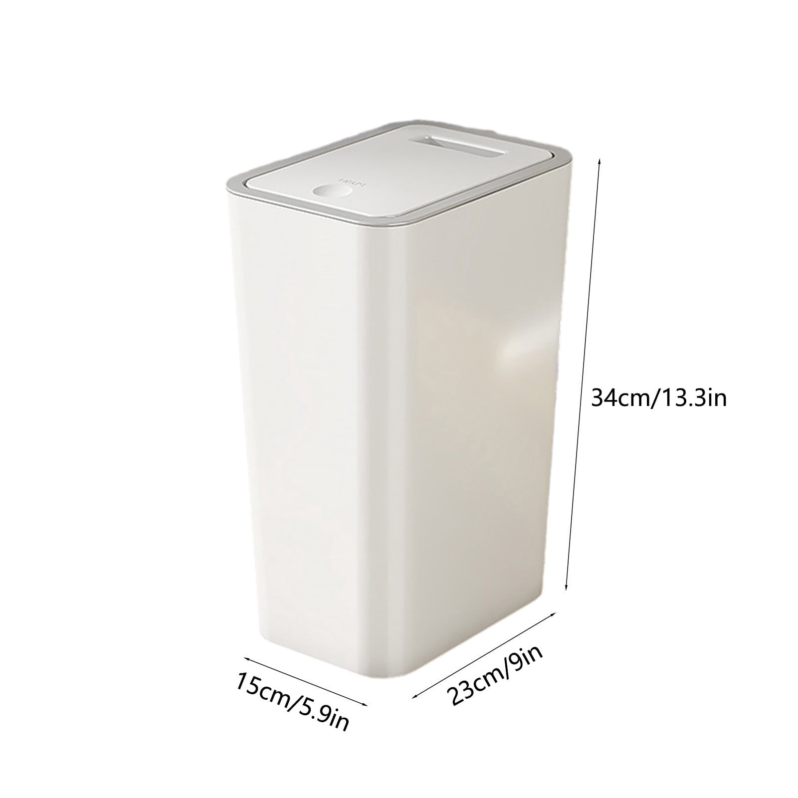 Kitchen Trash Can, Step-On Garbage Can with Lid, Tall Kitchen & Bathroom Trash Can, Small Office Waste Bin, White - Xuniizn