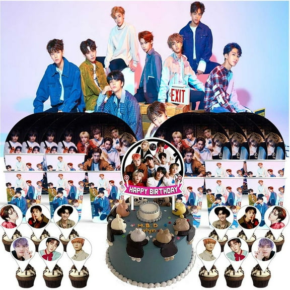 Stray Kids Birthday Cups Party Supplies Decor Backdrop Paper Plates Fans Decorations Banner