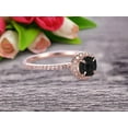 thumbnail image 4 of 1.75 Carat Round Cut Gem Stone Black Diamond Moissanite Engagement Ring On 10k Rose Gold Wedding Ring Art Deco Personalized for Brides, 4 of 6