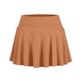 thumbnail image 6 of Women's High Waist Athletic Skirt Flared A-Line Tennis Golf Skirt Stretchy Mini Skater Skirt with Wide Waistband Brown S, 6 of 8