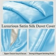 thumbnail image 2 of Amay Satin Silk Wyoming King Duvet Cover Set (88 x 92,Light Blue ) – Grand Size & Glossy Feel – Ideal for Villas, Designer Bedrooms – 3-Piece Zipper Set, 2 of 5
