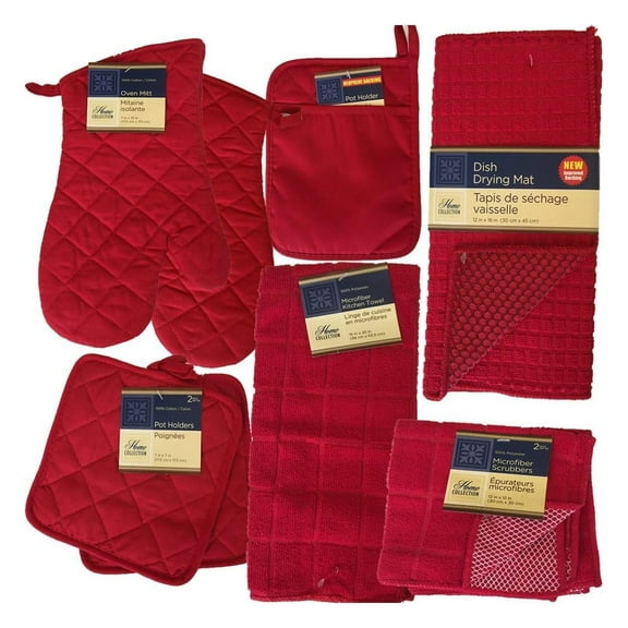 Empowerpoint 9 piece set- Red Kitchen Linen Set