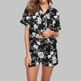 thumbnail image 2 of Conjunto de Verano para las Mujeres, Estampado Cuello de Manga Corta Y Pantalones Cortos, Moda Casual de Dos Piezas, 2 of 9