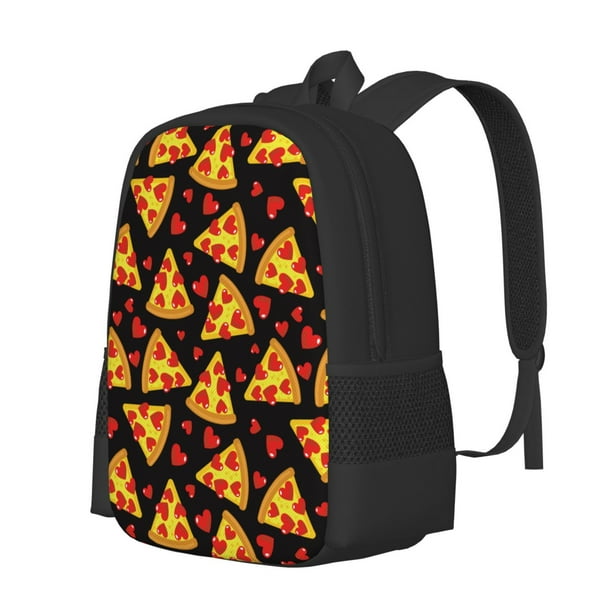Balery Cartoon Pizza Mochila para hombre y mujer - Tela Oxford 600D resistente - Gran capacidad, resistente al agua, ideal para la escuela, viajes y senderismo