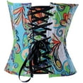 thumbnail image 2 of Femmes Vintage Floral Denim Corset Bustier Top, 2 of 5