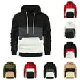 thumbnail image 4 of guisaled Mens Pullover Hoodies Lightweight Sweatshirts Drawstring Colors Block Patchwork Hoodie Long Sleeve Casual Fleece Sweat Shirt s, 4 of 5