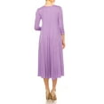 thumbnail image 4 of MOA Collection Women's A-Line Long Dress with 3/4 Sleeves and Relaxed Round Neckline, 4 of 7