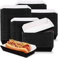 thumbnail image 1 of Bandeja de comida Rtteri, 200 unidades, 907 g, desechable, 17,8 cm, papel negro, 1 of 7