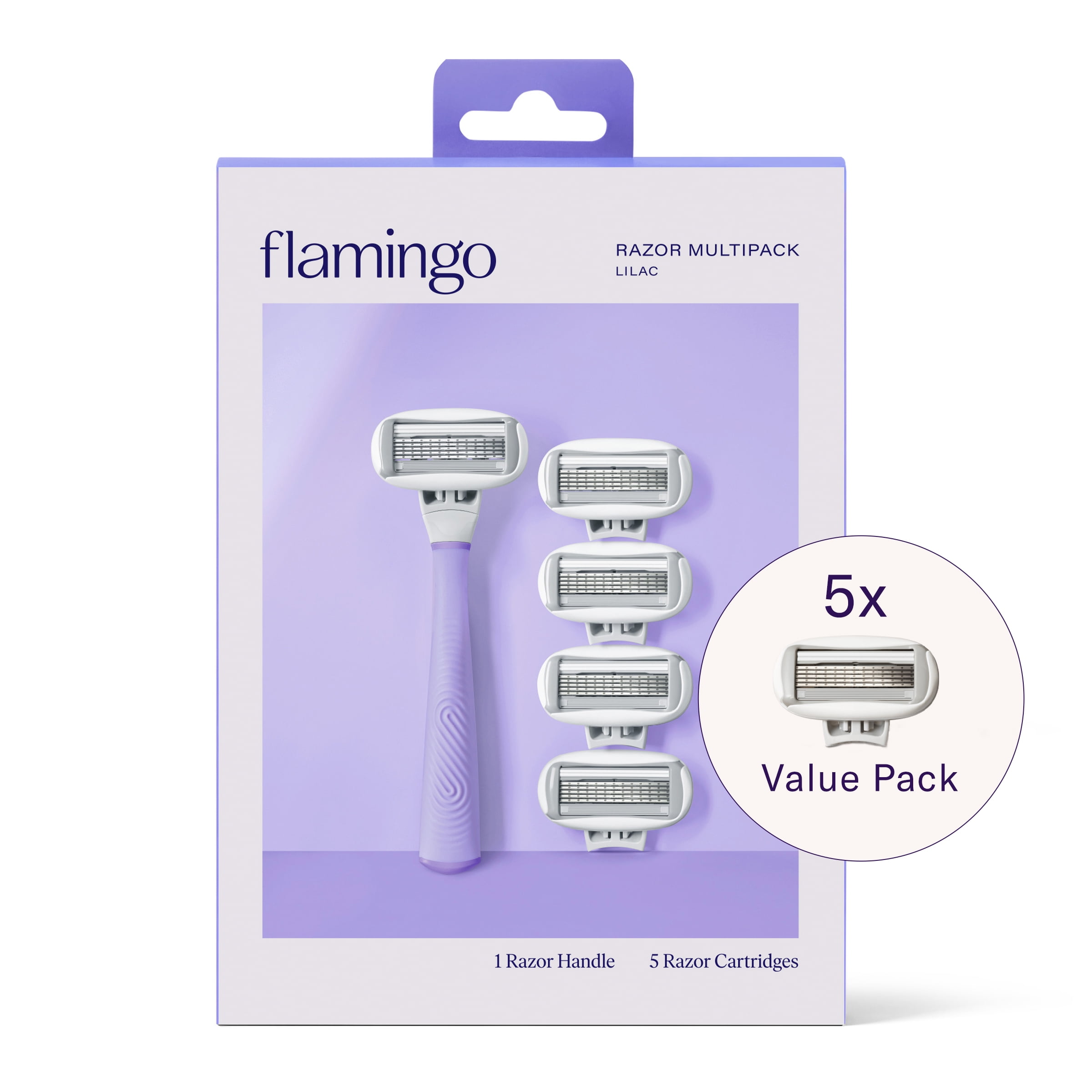 Flamingo Women's Razor Multipack 1 Lilac Razor Handle + 5 Razor Blade