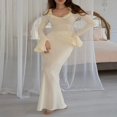 thumbnail image 2 of Long Sleeve Scoop Neck Solid Color Bodycon Dress for Women, 2 of 9