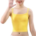 thumbnail image 3 of Nyeemya Kids Children Sport Dance Vest Cami Girls Ribbed Undershirts Yoga Gym Workout Tank Top Summer Yellow M/小码, 3 of 7