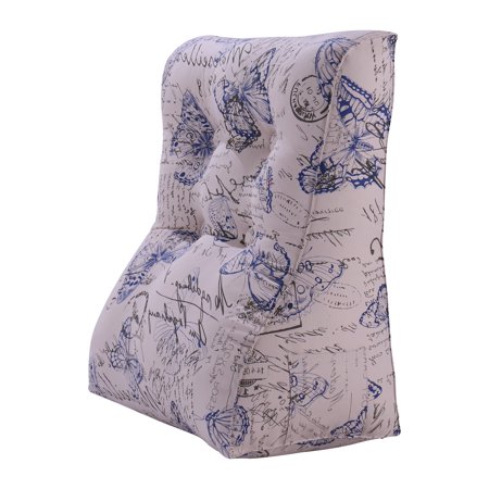 Rounuo Elevated Wedge Headboard Pillow for Twin Bed Back Support Cushion for Sitting Up in Bed Backrest Reading Pillow for Daybed Couch 100% Cotton Printed Blue Butterfly