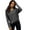 Dark Gray, variant on Long Sleeve T Shirts for Women Trendy Drawstring Hem Tees Casual Workout Elastic Hem V Neck Spring Fall Top