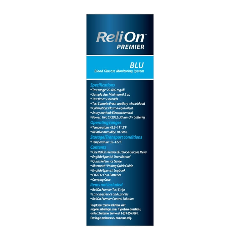 ReliOn Premier BLU Blood Glucose Monitoring System photo 5