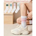 thumbnail image 4 of CoCoMangos Striped Crew Socks for Women, Cotton Retro Novelty Tube Socks Athletic Casual Fun Sock 4 Pairs, Size 5-10, 4 of 7