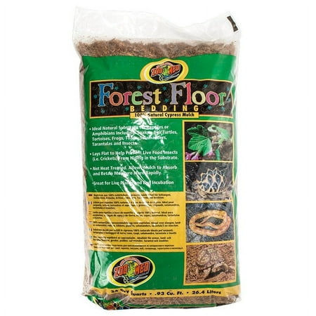 Zoo Med Forest Floor Bedding Natural Cypress Mulch [Reptile Bark, Soil and Moss, Reptile Supplies] 48 quart (2 x 24 qt)