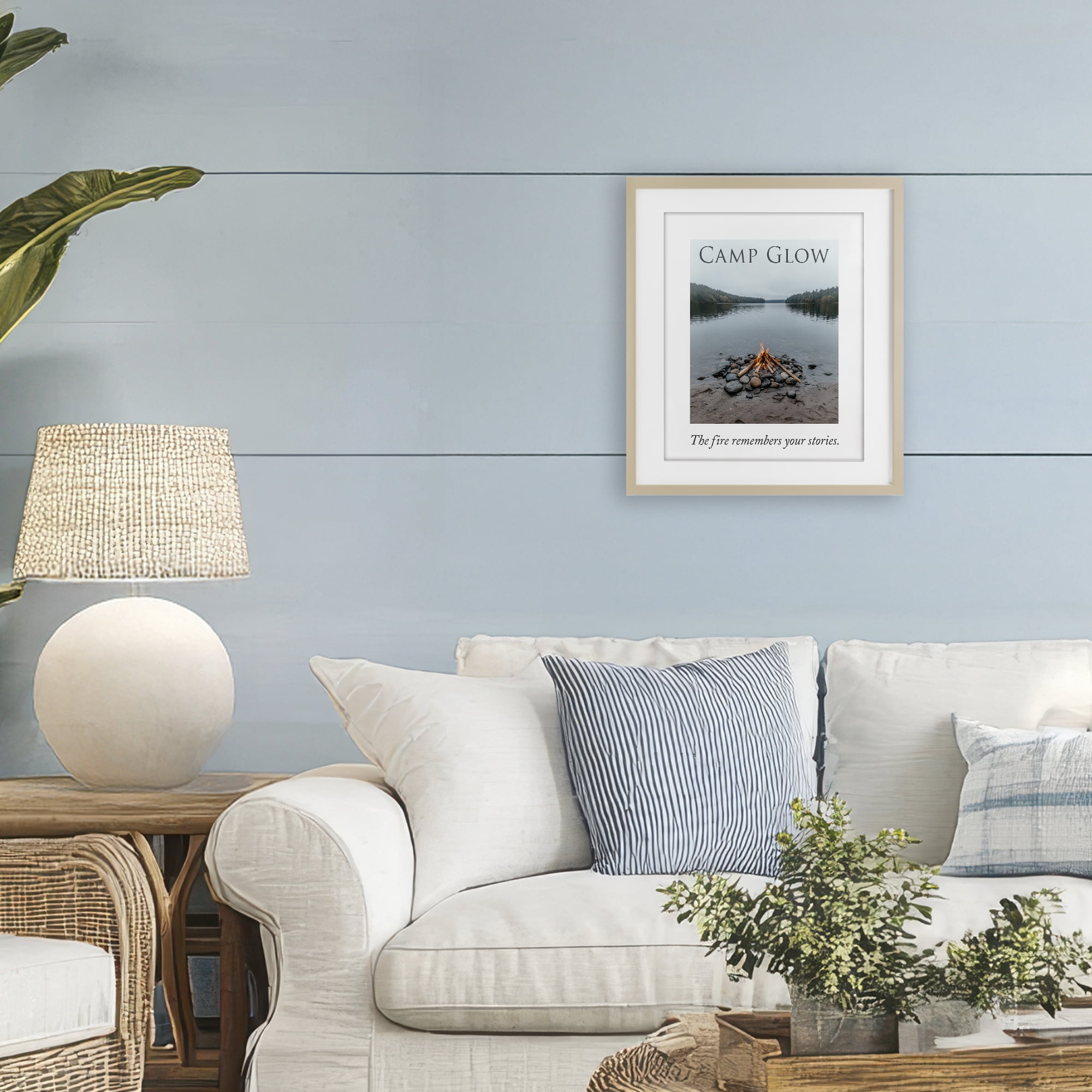 Stupell Industries Fire Remembers Your Stories Birch Framed Print Under Glass, design by A Barefoot Stylist
