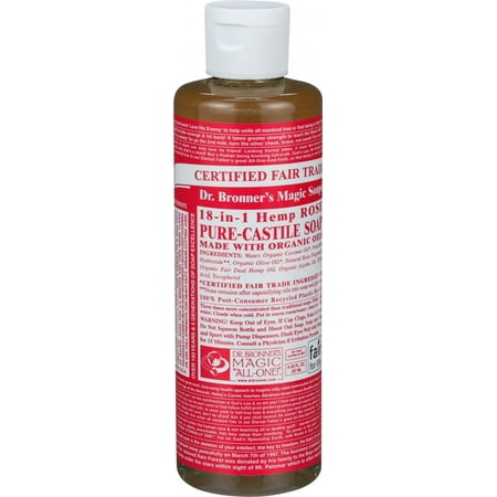 product image of Dr. bronner's organic pure castile liquid soap rose 8 fl oz