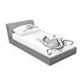 thumbnail image 2 of Ambesonne Animal Fitted Sheet & Pillow Sham Set, Black Swan in River, Twinxl, White Black, 2 of 2