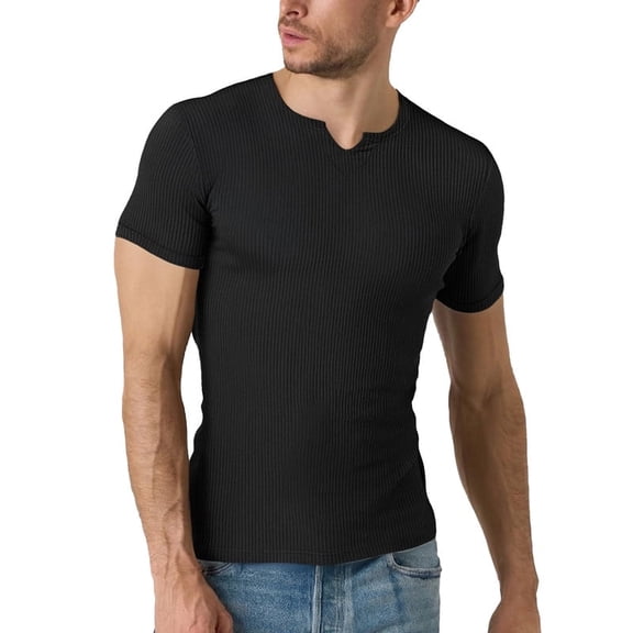 Ambiloof Men's Short Sleeve T-Shirt Slim Fit V Neck Shirts Stretch Tee Casual Underwear Athletic Soft Top