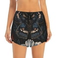 thumbnail image 3 of Uemuo Midnight Butterfly Floral Dream Pattern Women's Athletic Shorts High Waisted Running Shorts with Liner Pockets Gym Elastic Workout Shorts-XX-Large, 3 of 9