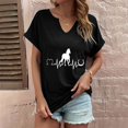 thumbnail image 5 of ALLLIST V Neck Tops for Women Black Summer T-Shirts Short Sleeve Fashion Animal Print Shirts Clothing for Women, 5 of 6