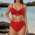 thumbnail image 2 of Afdoent Tankini Swimsuits For Women Two Piece Bikini With V Neck High Waisted Bathing Suit For Beach Pool Swimwear, 2 of 7