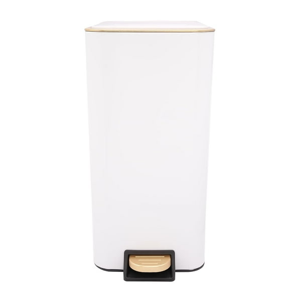 3.17 Gallon Step Trash Bin,Rectangular Garbage Can with Inner Bucket,Bathroom Trash Can with Lid Soft Close, Modern Design Trash Can for Kitchen, Bedroom, Living Room