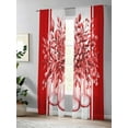 thumbnail image 4 of Eucalyptus Leaf Bottle Sheer Curtains 2 Panels Set Watercolor Floral Plant Red Stripes Lihgt Filtering Rod Pocket Voile Drape, Semi Sheer Window Curtains for Bedroom Living Room, 52"x96", 4 of 5