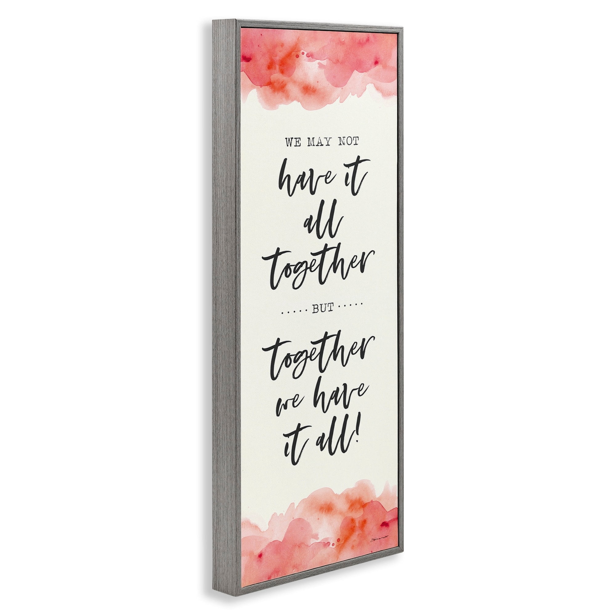 Stupell Industries Together We Have It All Peach Coral Watercolor Typography, 10 x 24,Design by Stephanie Workman Marrott