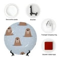thumbnail image 2 of Honeii Playful Walrus Wonders Print Elegant Bone China Decorative Plate, Porcelain Plate,Art Crafts,Ceramic Ornaments for Home Office Wall Decor-7in, 2 of 3