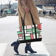 thumbnail image 4 of FORMRS Canvas Laptop Tote Bag for Women with 15.6" Computer Compartments Shoulder Handbag, Red Abstract Geometric, 4 of 7