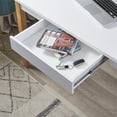 thumbnail image 2 of Resenkos Modern Wood Writing Desk with Drawer, Home Office PC Laptop Study Table, White 47 inch, 2 of 7