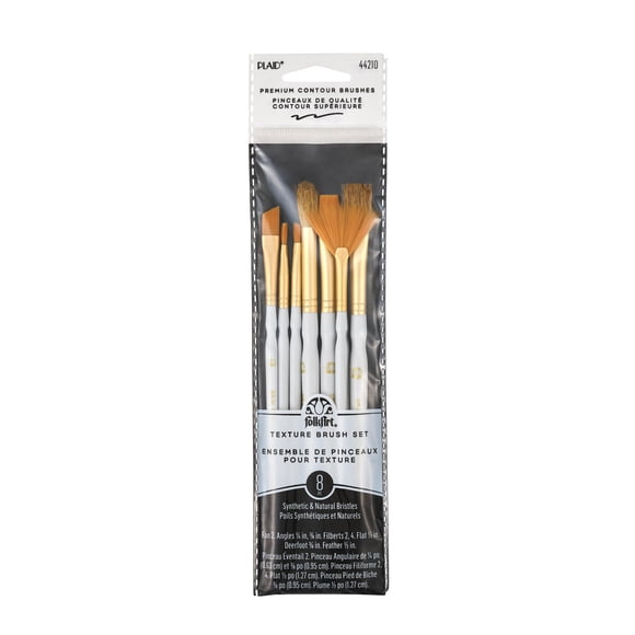 FolkArt 8 Piece Texture Paint Brush Set