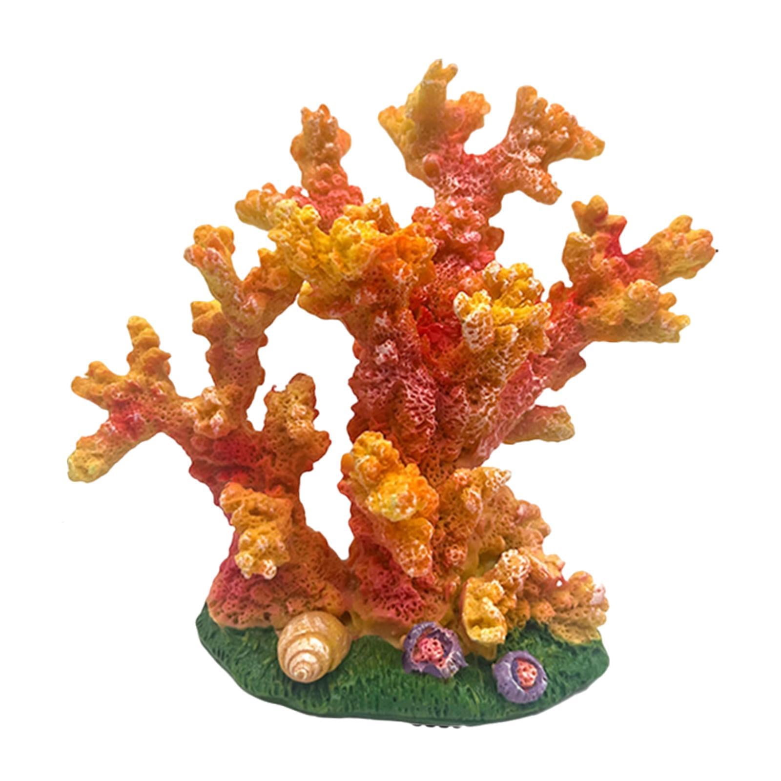 Fzaqwen Artificial Coral Figurine Sculpture Accessory Home Decor Versatile Creative Fish orange
