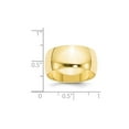 thumbnail image 2 of Gem & Harmony Mens 10K Yellow Gold Solid Polished 10mm Wedding Band Ring for Men, 2 of 5
