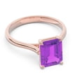 thumbnail image 3 of Diamond-Capitals 2.50 Carat Emerald Cut Amethyst Gemstone Lovely Bridal Ring for Women Solid 18K Rose Gold Size 7.5, 3 of 8