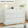 thumbnail image 5 of 6 Drawer Dresser, Modern Dresser with Spacious Countertop, Wood Storage Cabinet with Concealed Handles & 6 Deep Drawers for Bedroom, Living Room, Entryway, White, 5 of 9