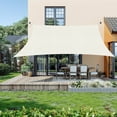 thumbnail image 3 of Jane Stone 16'X20' Rectangular 185 GSM HDPE Curved Edge Sun Sail,95% UV Block Breathable Canopy for Patio Garden Backyard,Cream, 3 of 7