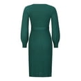 thumbnail image 5 of Njagoc3 Womens Long Sleeve Ribbed Midi Dress, Mock Neck, Solid Color, Year - Round Casual & Office Wear, Slim Fit, 5 of 6