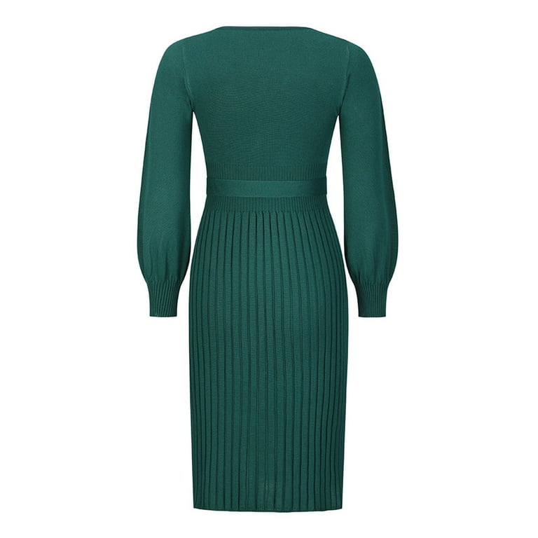 slim fit dress slacks Green Bodycon Button Sweater Dress & Reviews - Green - Dresses main image 1