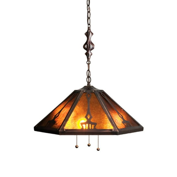 Meyda Home Indoor Decorative Lighting Accessories 21""W Grenway Amber Mica Pendant