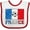 White and Red, variant on Inktastic French Soccer Boys or Girls Baby Bib