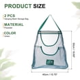 thumbnail image 2 of 2Pcs Hanging Mesh Storage Bags, Breathable Shopping Handbag, Reusable Produce Bag for Fruit, Vegetable, 50x40cm (Green), 2 of 6