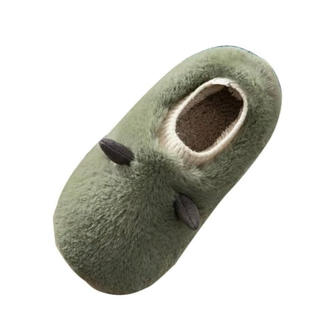 

uikmnh Women Slippers Women Slippers Autumn And Winter Comfortable Cartoon Cute Antlers Warm Indoor Non Slip Army Green 6.5