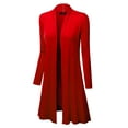 thumbnail image 5 of Made by Johnny Women's Solid Long Sleeve Open Front Long Cardigan M RED, 5 of 6
