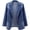 Blue, variant on Frostluinai Denim Jacket for Women Lapel Notched Collar Long Sleeve Jean Jackets Casual Button Up Blazer Coats Plus Size Loose Denim Cardigans with Pocket