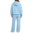 thumbnail image 5 of Hearthz Sweat Suits for Womens 2 Piece Fleece Lined Hoodie Top and Wide Leg Trousers Winter Warm Athletic Workout Oversized Sweatsuits for Women Light Blue S, 5 of 8