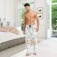 thumbnail image 7 of joogoo Men's Pajama Pants White Marble Cotton Long Sleepwear Lounge Pants M, 7 of 7